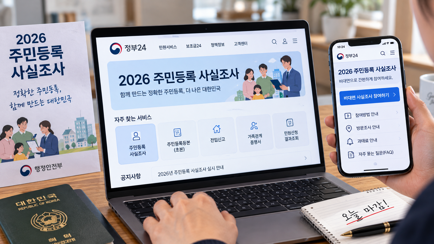 주민등록 사실조사 오늘 마감, 5분 안에 끝내는 법