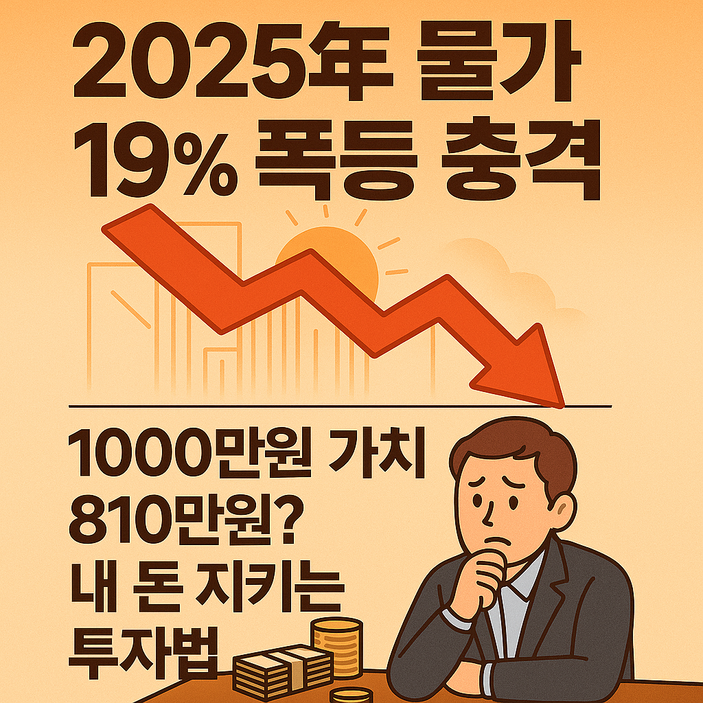 2025년 물가 19% 폭등 충격, 1000만원 가치가 810만원? 내 돈 지키는 투자법