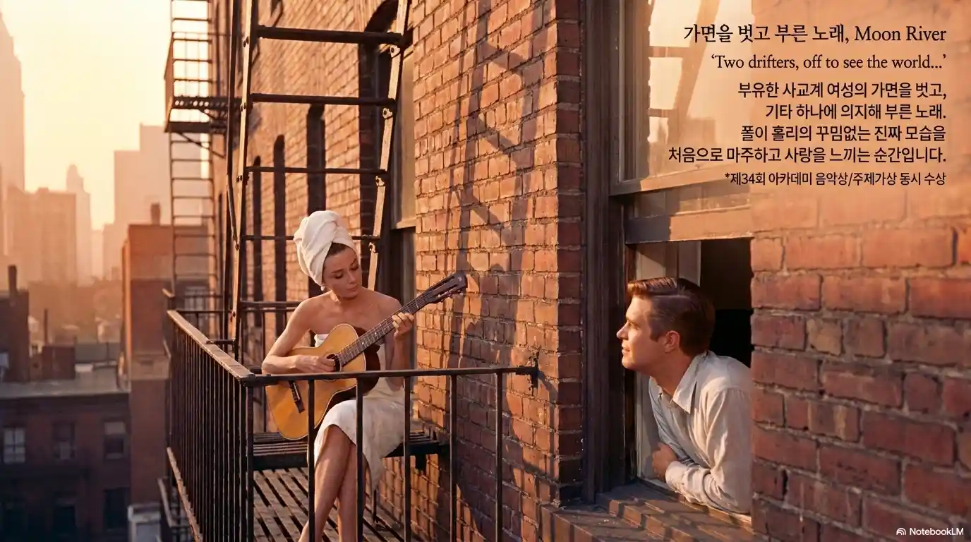 홀리가 Moon River 부르는 모습을 바라보는 폴