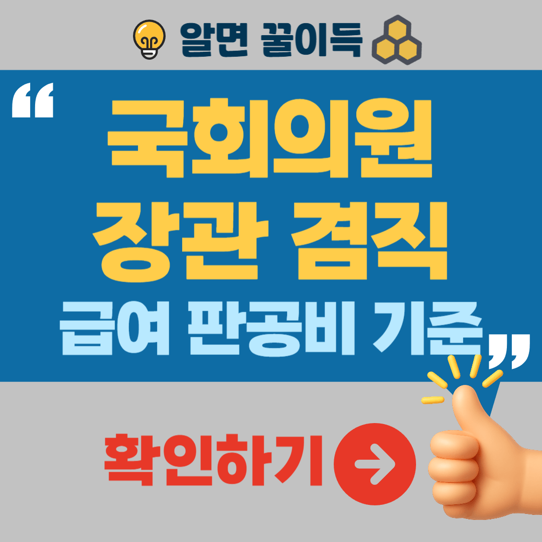 국회의원 장관 겸직 급여 판공비 지급기준