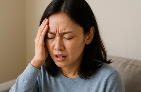 뒷골이 땡기면서 머리가 아파요