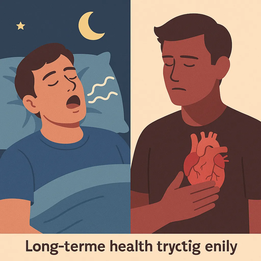 코골이가-수면-중에-발생하고-장기적으로-심혈관-건강에-부정적-영향을-주는-과정을-표현한-이미지