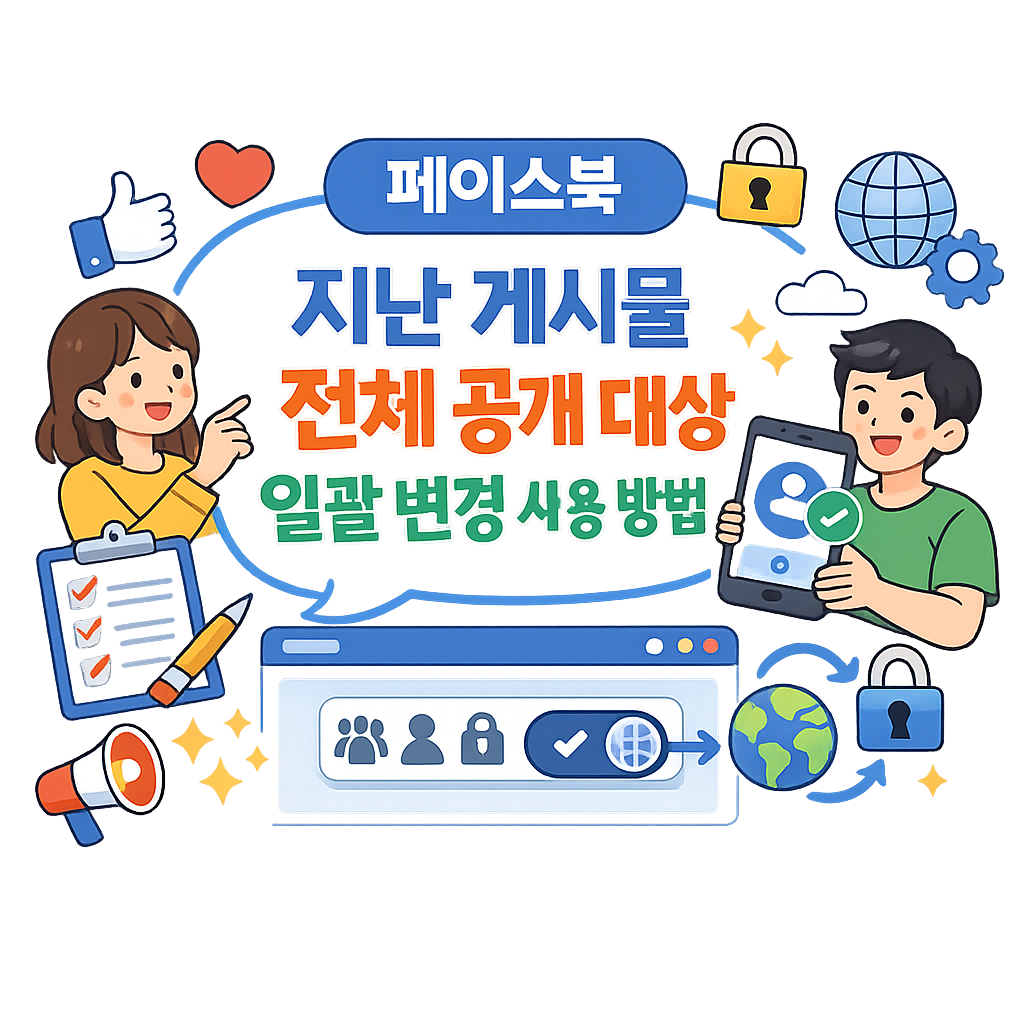 페이스북 지난 게시물 전체 공개 대상 일괄 변경 사용 방법