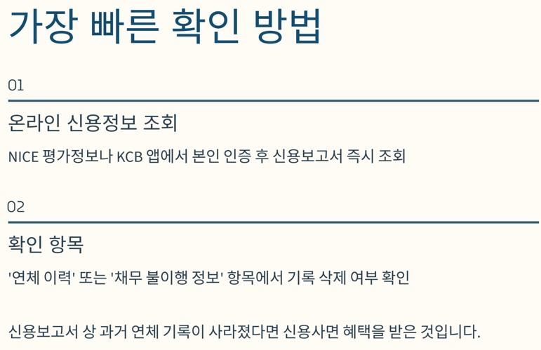 가장 빠른 신용사면 확인 방법