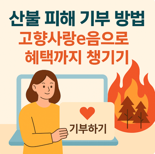 산불 피해 기부 방법, 고향사랑e음으로 혜택까지 챙기기