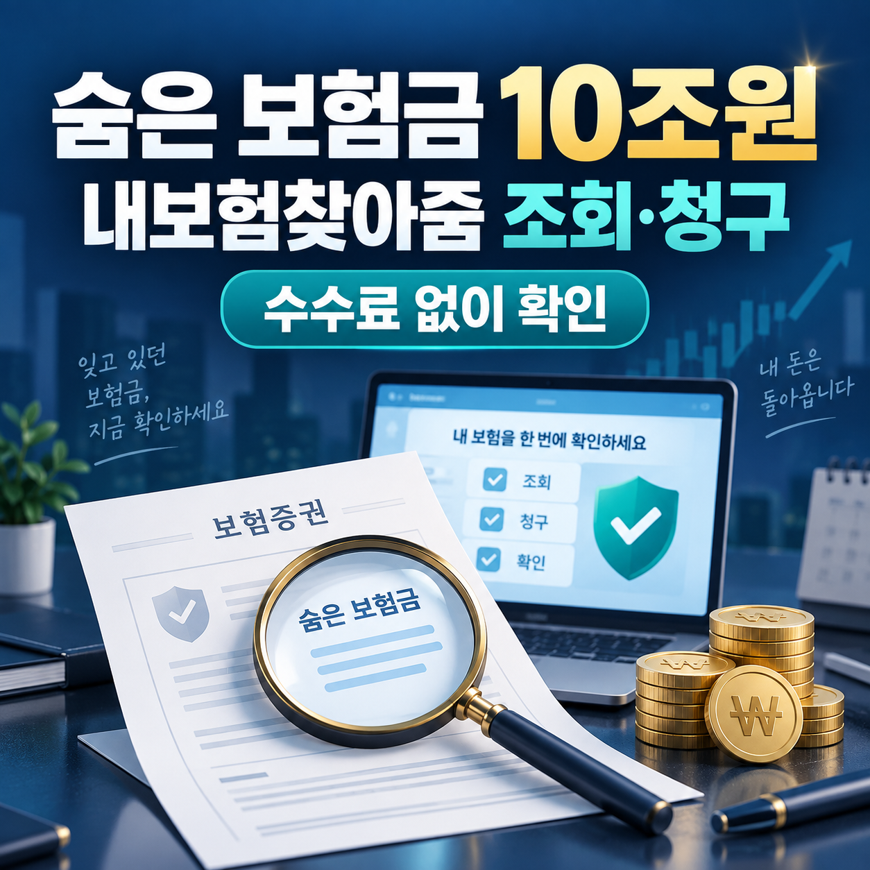 숨은 보험금 10조원 찾기 - 내보험찾아줌 조회·청구 방법
