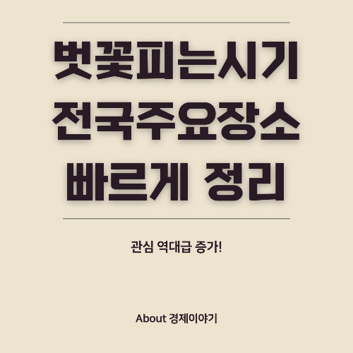 2025년 벚꽃 개화시기 총정리! 전국 개화 예상 일정 &amp; 명소 추천