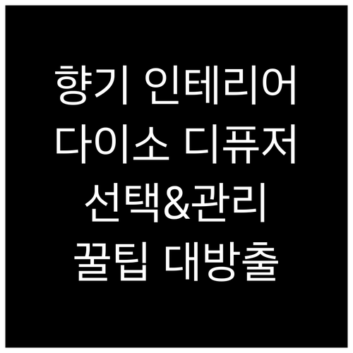 향기 인테리어 다이소 디퓨저 선택 및