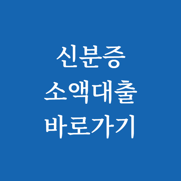 신분증 소액대출 신청 바로가기