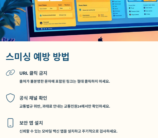 교통법규 위반 스미싱: 사례,구별방법,예방방법 및 대처방안