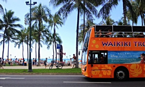 하와이-오아후-와이키키-트롤리-사진