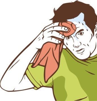 쫓기는-꿈을꾸다-땀에-흠뻑-젖어-수건으로-땀을-닦는-남자