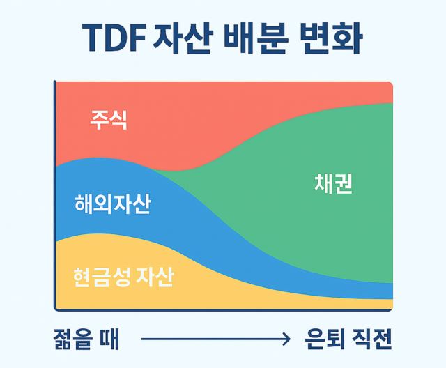 TDF 자산 배분 변화 그래프