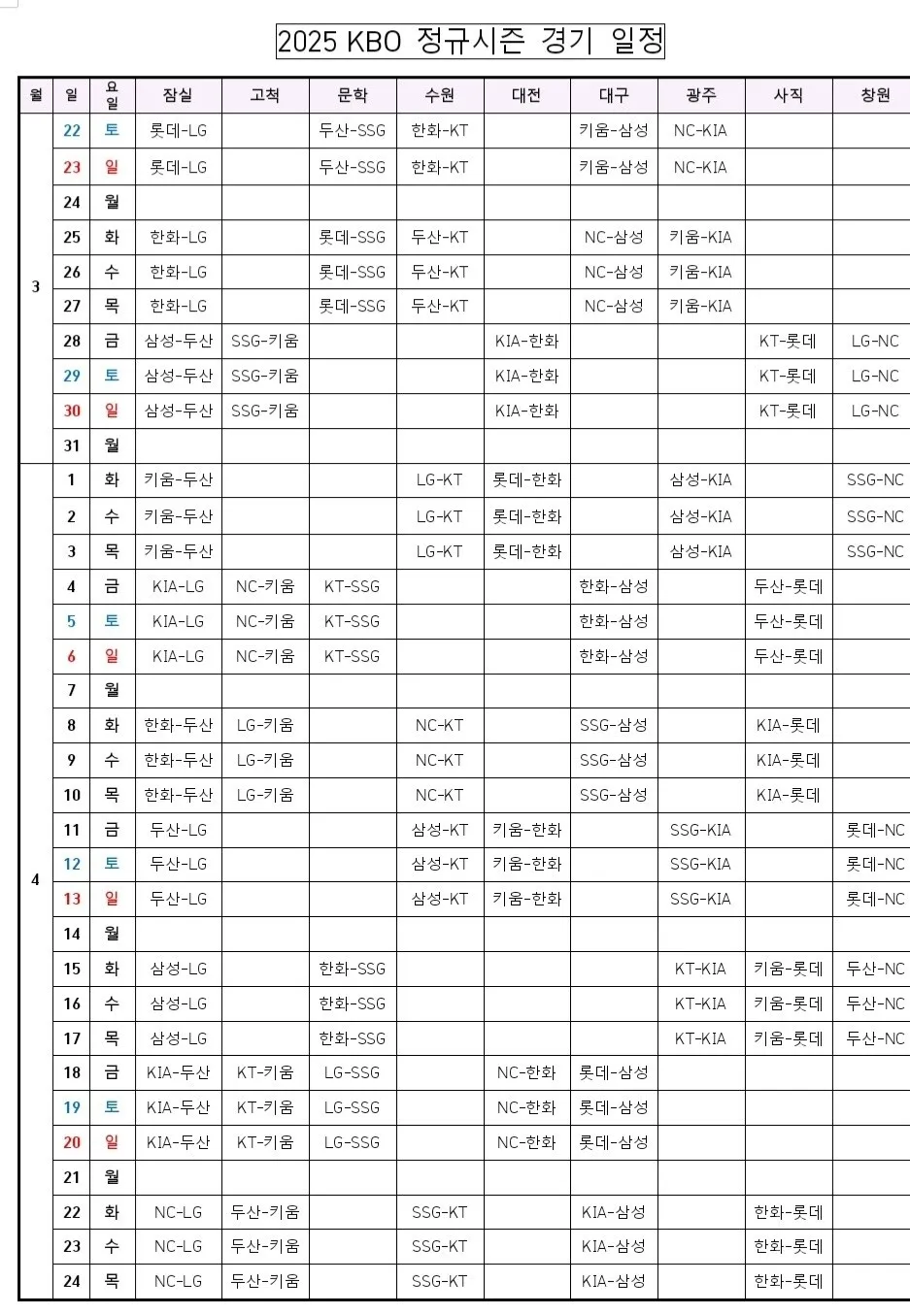 프로야구 일정 선발투수 라인업 문자중계 시니어 맞춤 안내_3