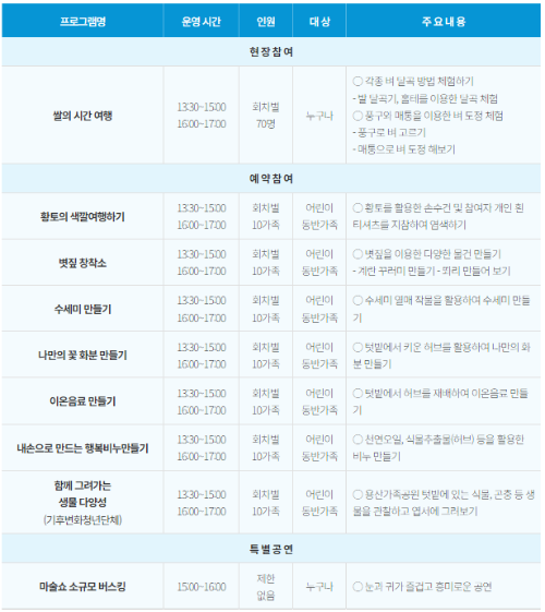 프로그램 일정표