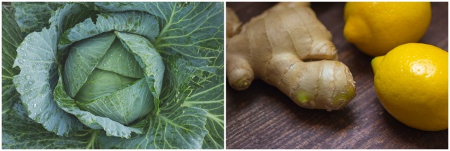 양배추와 생강사진입니다.