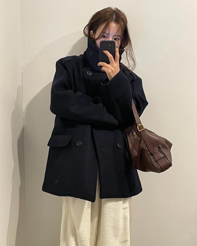 제킨 여성 겨울 울 누빔 오버핏 루즈핏 발마칸 터틀넥 하프 더블 피 코트