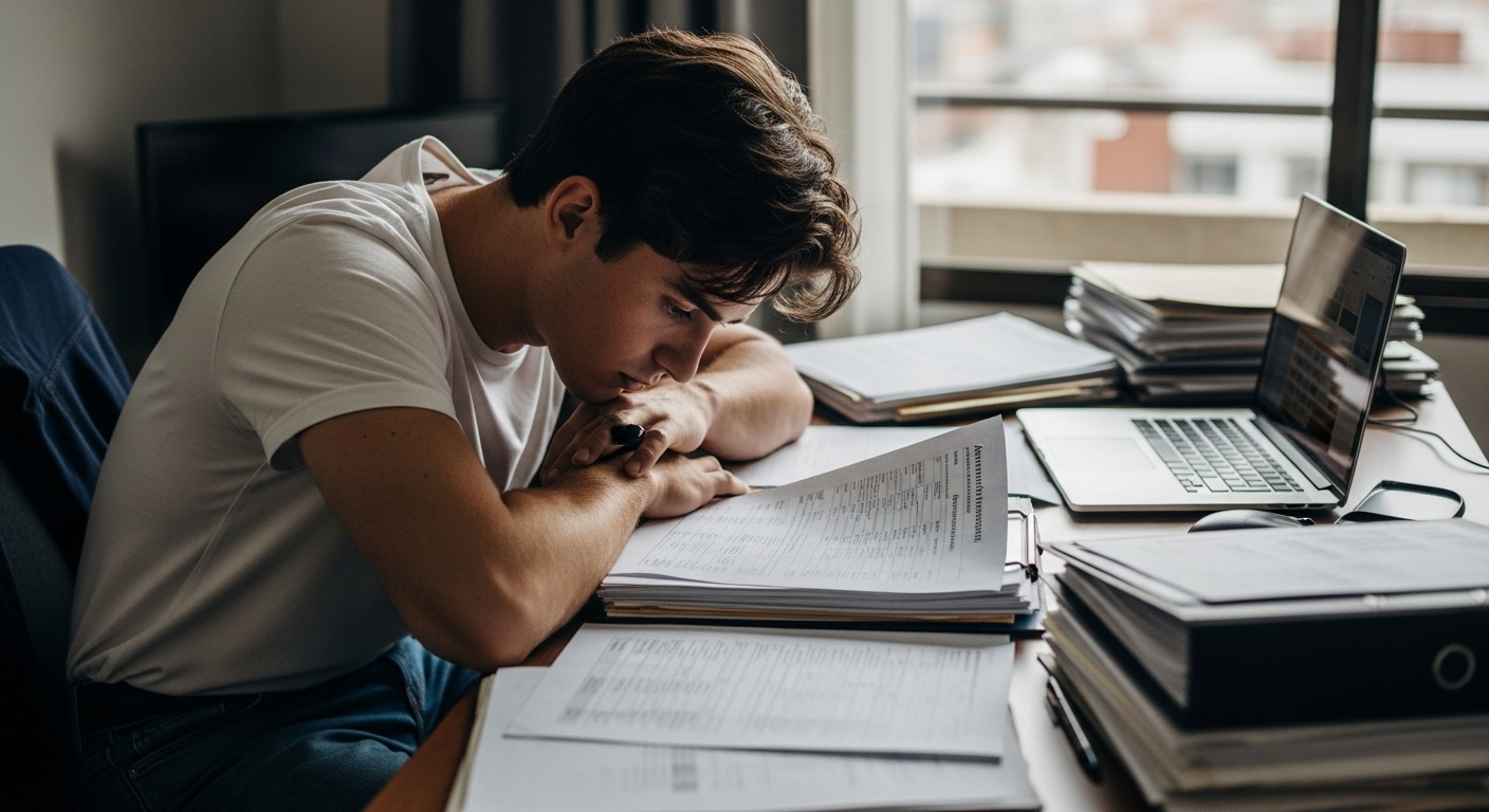 아파트 상속세 계산방법을 공부하는 청년