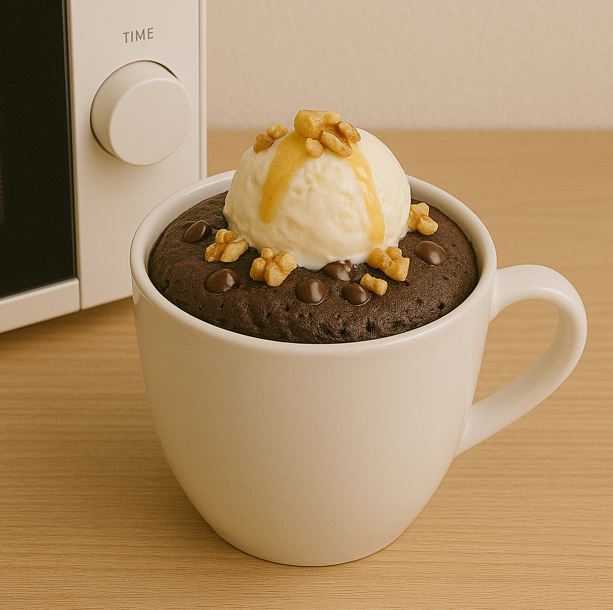 전자레인지로 만든 머그컵케이크의 사진