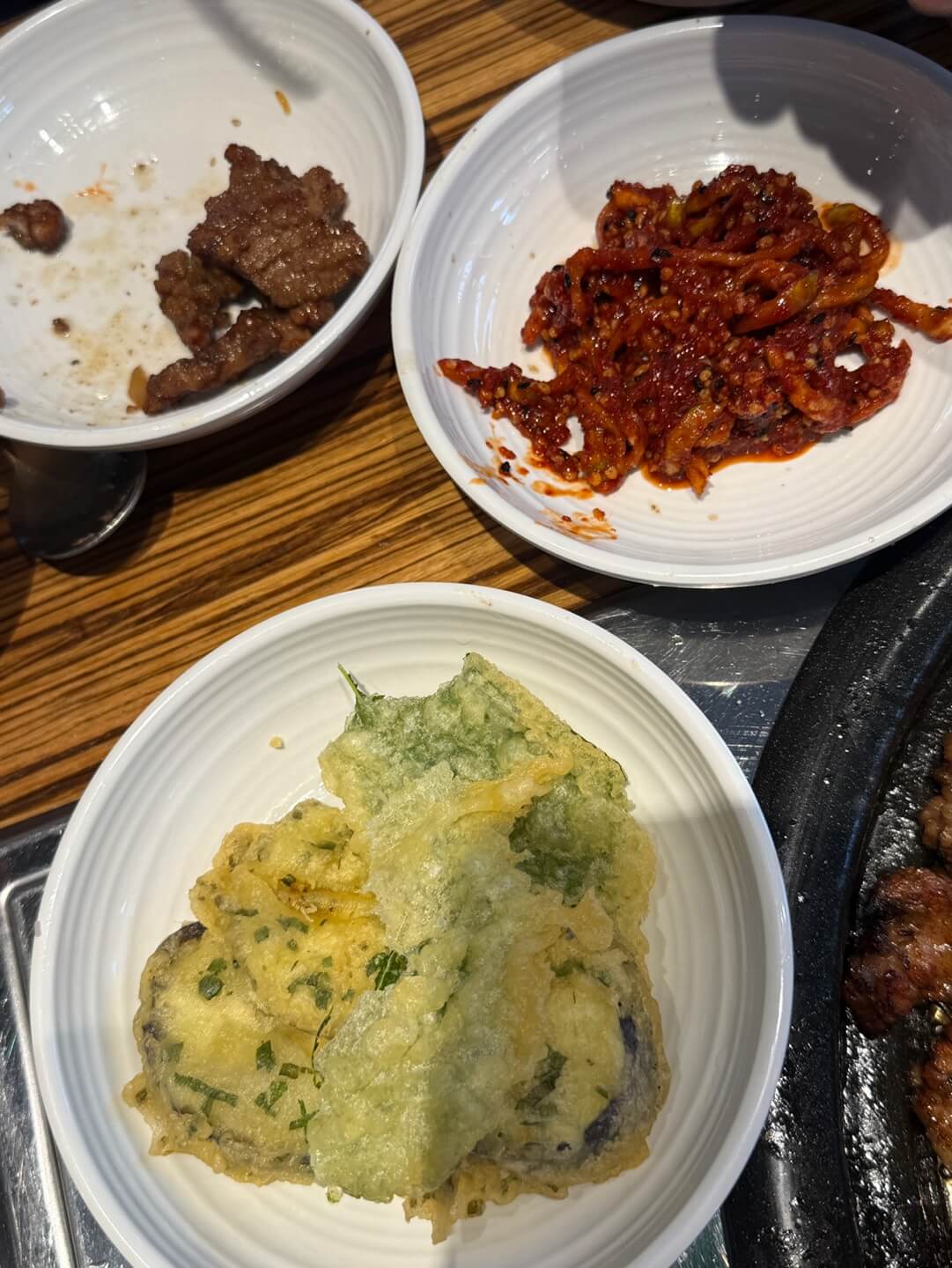 천지연 밑반찬 가지튀김 깻잎튀김