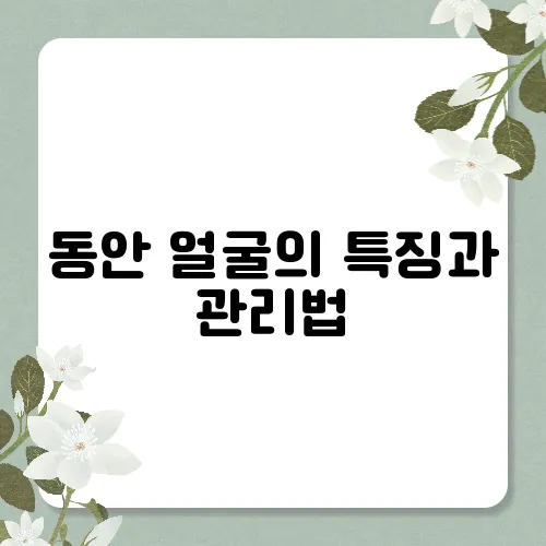 동안 얼굴의 특징과 관리법