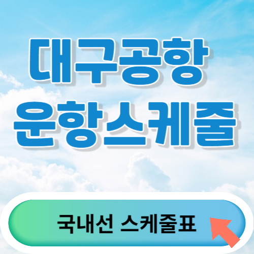 대구공항 운항스케줄 및 대구공항 비행기 도착시간 확인