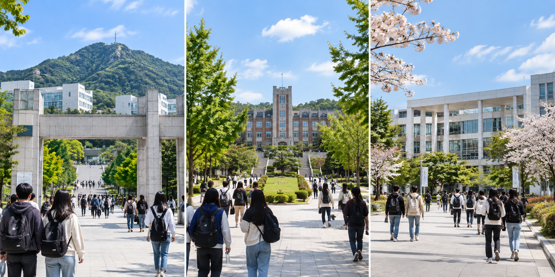 부산대를 비롯한 여러 지역 거점국립대에 학생들의 관심이 높아지는 모습을 표현한 AI 이미지