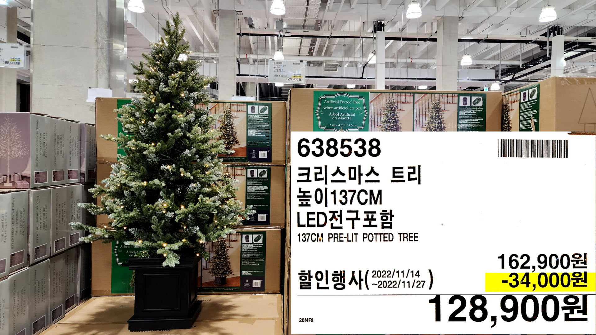 크리스마스 트리
높이137CM
LED전구포함
137CM PRE-LIT POTTED TREE
128,900원