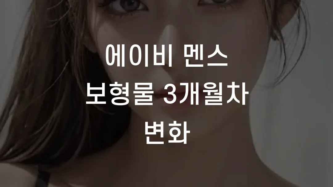 에이비 멘스 보형물 3개월차 변화