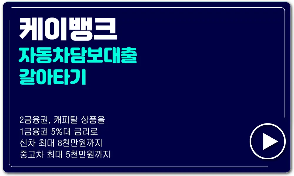자동차담보대출조건한도