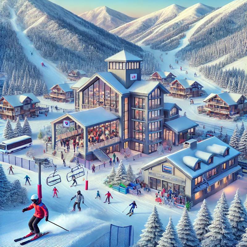 A vibrant ski resort in Gangwon, 강원도 스키 리조트