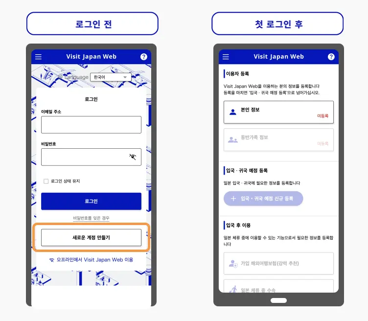 비짓 재팬 동반가족 대리 입력 등록 방법