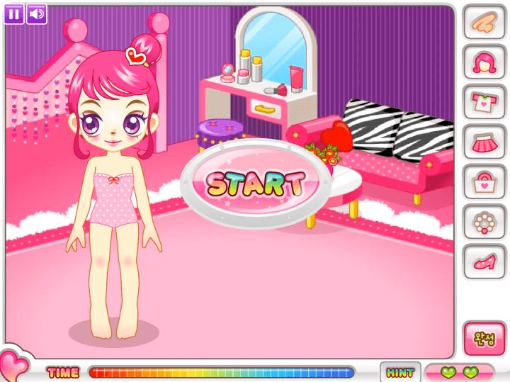 쥬디의-의상-코디-플래시게임-시작-화면