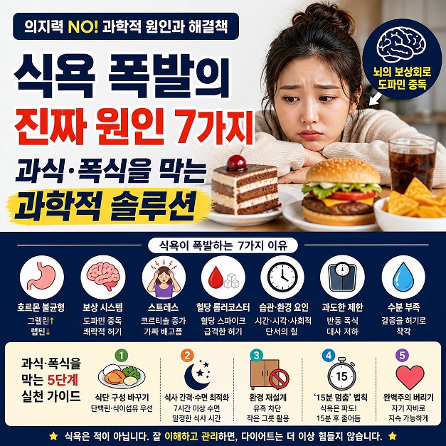 식욕 폭발의 진짜 원인 7가지