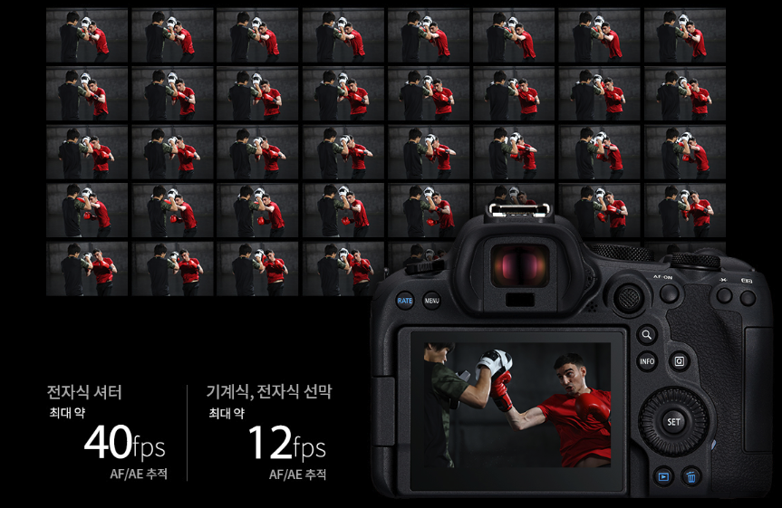 캐논 EOS R6 mark2 전자식 기계식 전자식 서막 연사속도