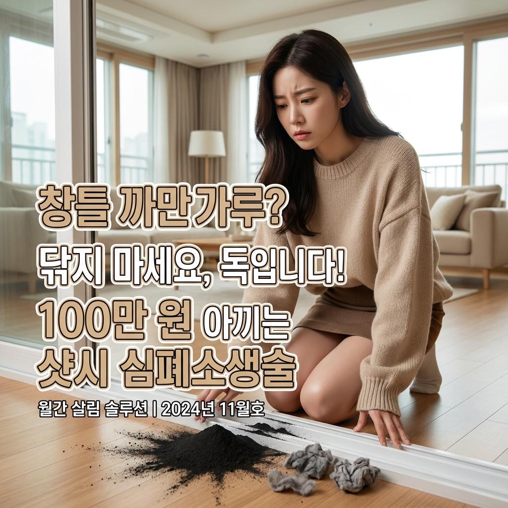 창틀 까만 가루 정체! 32평 아파트 모헤어 셀프 교체로 아이 건강 지키기