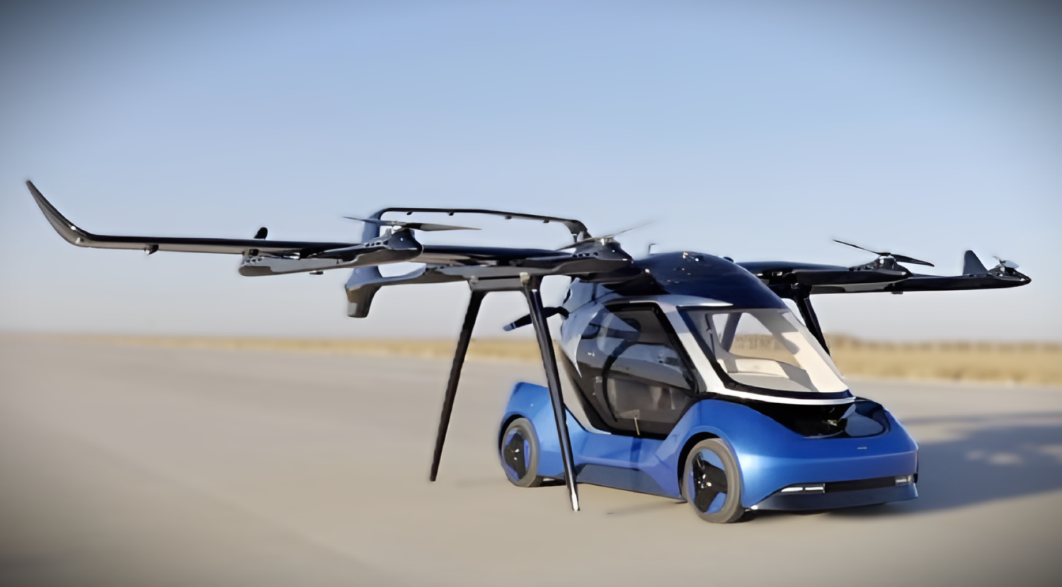 중국이 공개한 모듈형 플라잉카(eVTOL)의 지상 모듈과 비행 모듈 분리 및 결합 메커니즘 구조도