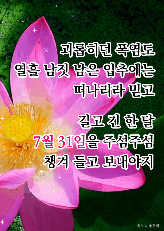 7월 마지막날 인사말 이미지