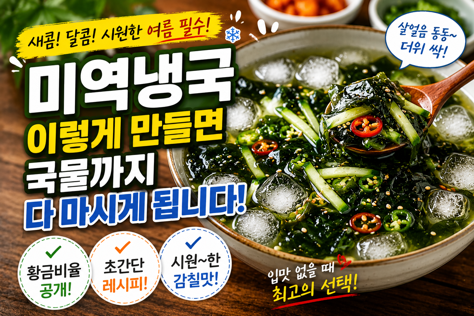 미역냉국 이렇게 만들면 국물까지 다 마시게 됩니다