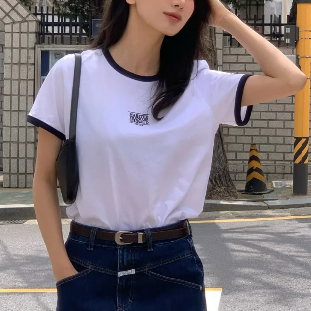마리떼프랑소와저버 클래식 로고 링거 티셔츠 쿠팡 추천