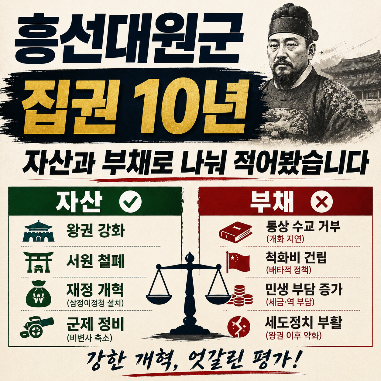 흥선대원군 집권 10년 서원 철폐와 호포제, 경복궁 중건과 당백전 정책 정리
