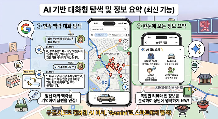 구글지도 맛집찾기_AI 기반 대화형 탐색 및 정보 요약 (최신 기능)