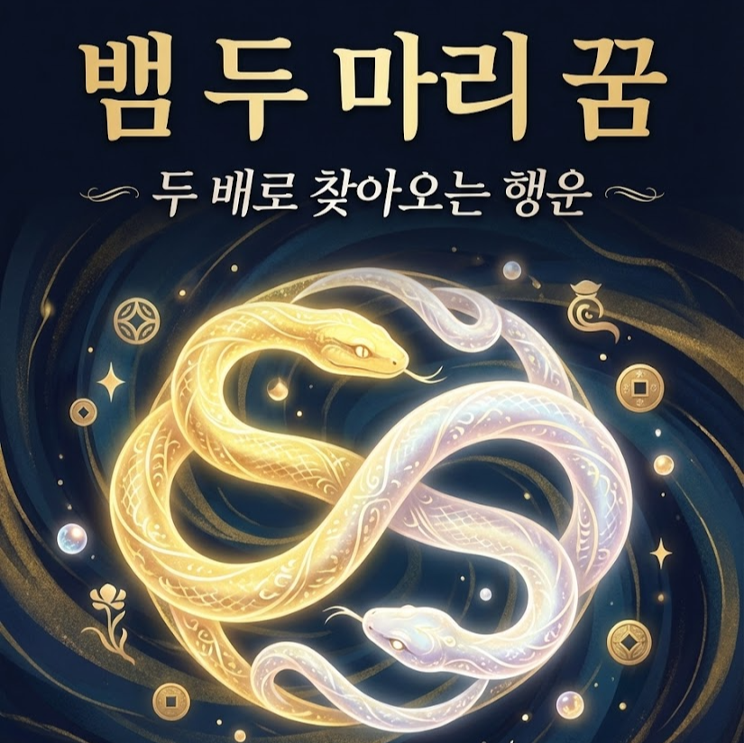 뱀 두 마리 꿈 해몽 - 두 배로 찾아오는 행운