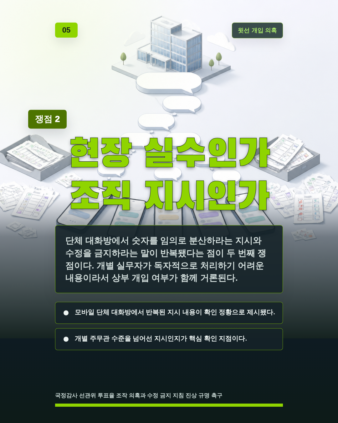 현장 실수인가 조직 지시인가