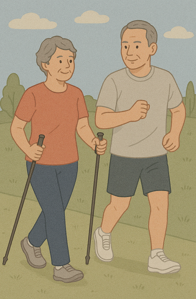 중장년층 운동하는 모습