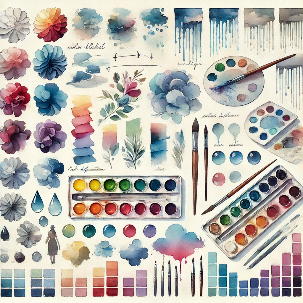 수채화 기본기 채색 관련 이미지