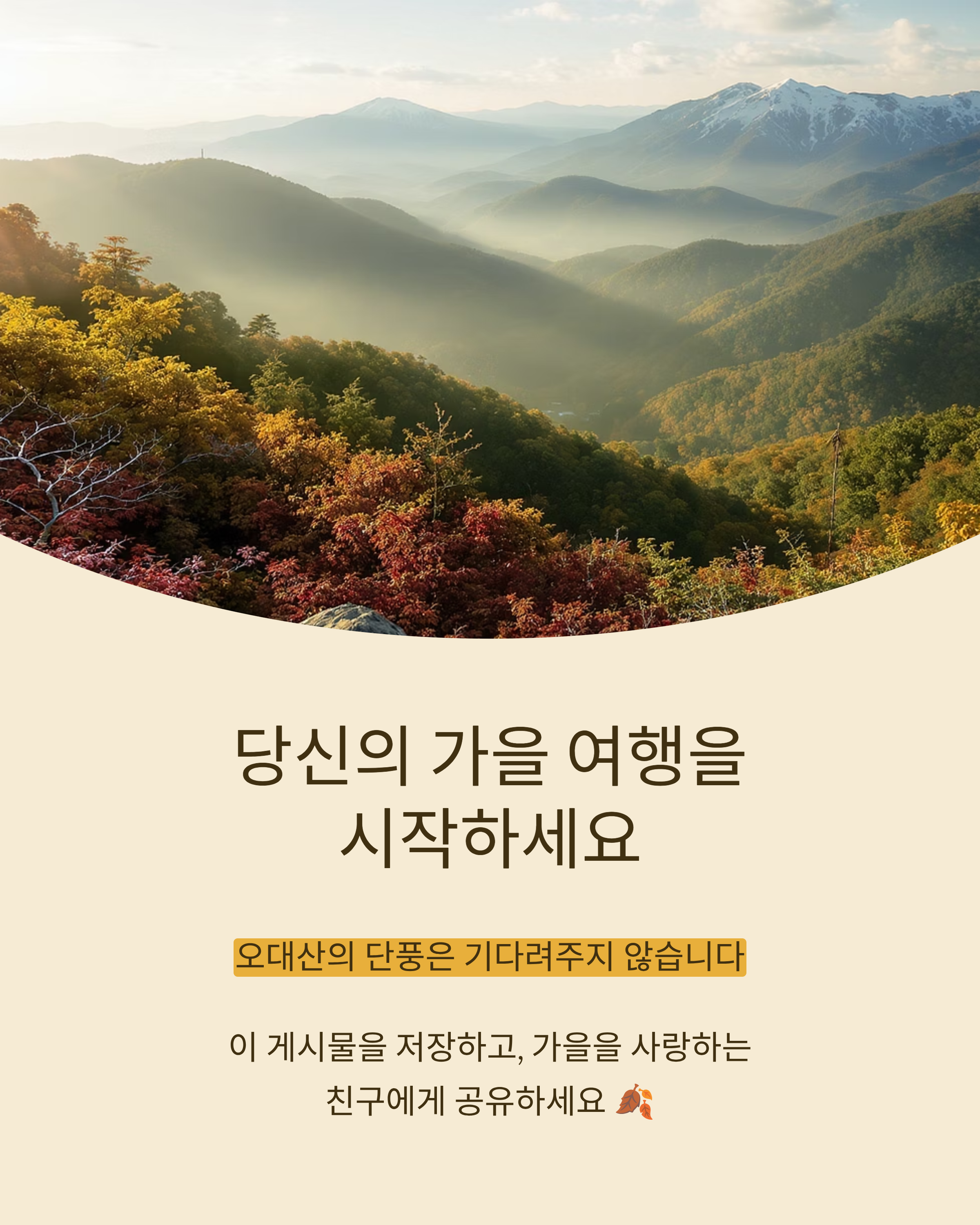 오대산 단풍 절정시기