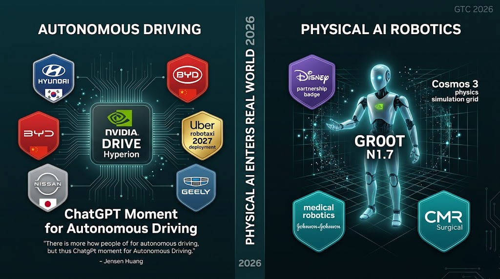Korea beneficiary stocks NVIDIA GTC 2026 complete map infographic, dark deep teal background, center Korea peninsula outline with NVIDIA logo radiating signal waves, six orbital rings of company cards by sector innermost ring brightest gold SK Hynix HBM4 60 percent supplier Chey Tae-won attended five stars, Samsung Electronics HBM4E revealed DS division presentation five stars, second ring teal Han Mi Semiconductor TC Bonder four stars, Oi Solution CPO optical module four stars, third ring Hyundai Motor DRIVE Hyperion four stars, fourth ring Rainbow Robotics Physical AI three stars, KC Tech CMP slurry three stars, each card shows company name role supply chain and star rating, professional dark financial infographic style
