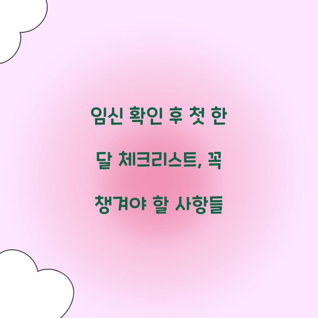 임신 확인 후 첫 한 달 체크리스트