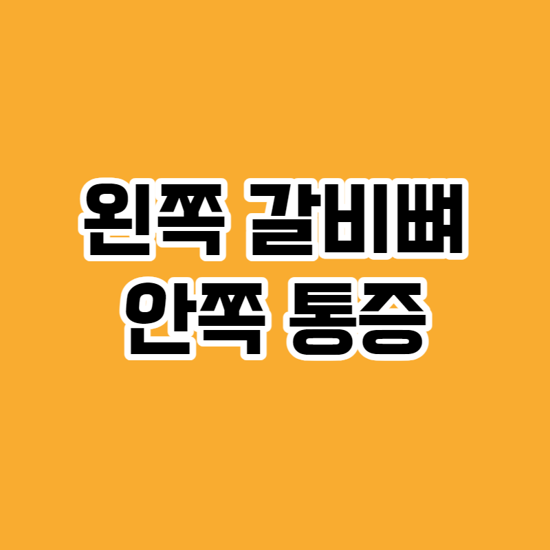 왼쪽 갈비뼈 안쪽 통증